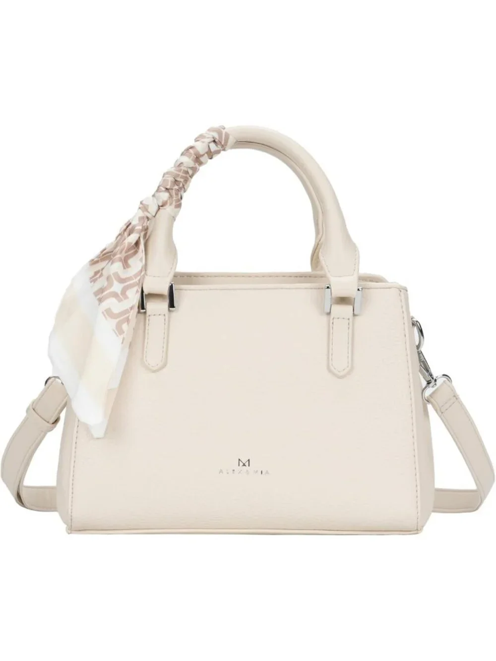 Chic Small Top-Handle Bag for Women, Vegan Leather Satchel with Detachable
